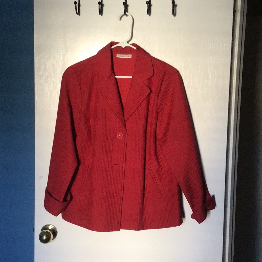 Cold Water Creek red quilted jacket